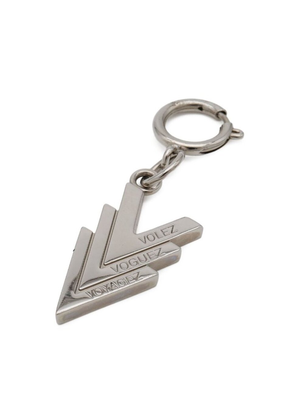 Louis Vuitton Triple Volez Voguez Voyagez Vvv Pendant Head Charm Metal Necklace